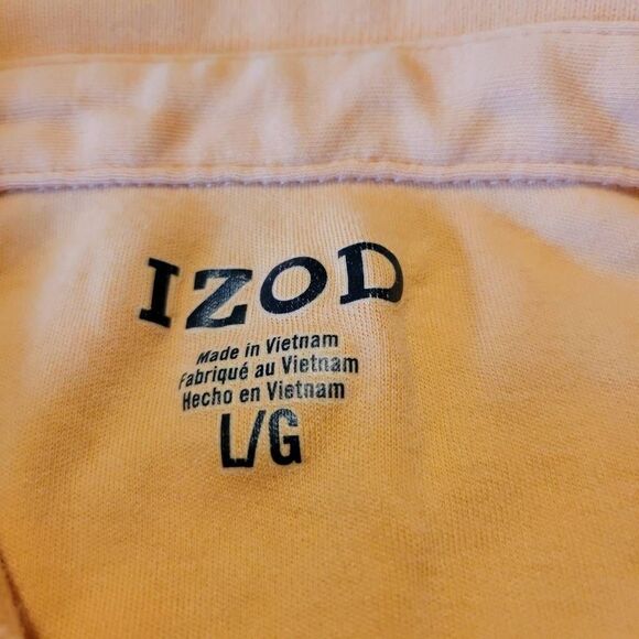 IZOD Men's Peach Cotton Polo Size Large - Picture 4 of 5